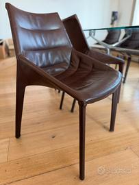 Set 8 sedie Outline originali Molteni in pelle