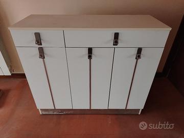 mobile bagno bianco  tre ante e due cassetti