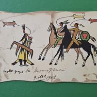 CARTOLINA POSTALE ANTICA INDIANI