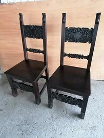Coppia sedie prestigiose in legno