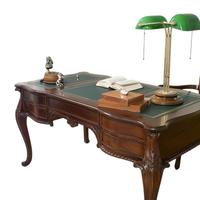 Scrivania presidenziale a massello piano pelle