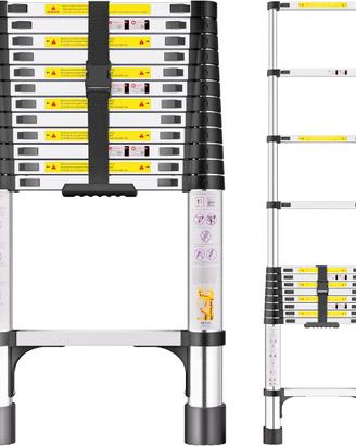 Scala Telescop Acciaio Inox, 4,4m Scala Estensibil