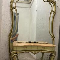 Specchio Gigante Antico con cassetti e marmo