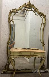 Specchio Gigante Antico con cassetti e marmo