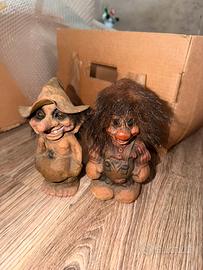 Coppia di Troll vintage scandinavi