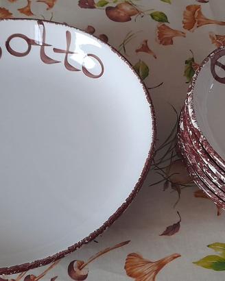 Piatto di portata + piatti per risotti in ceramica