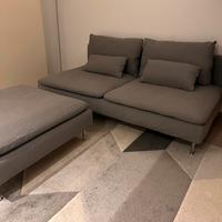 Divano 3 posti con pouff