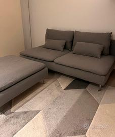 Divano 3 posti con pouff