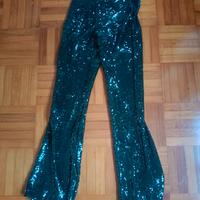Pantaloni a zampa di paillettes Zara 