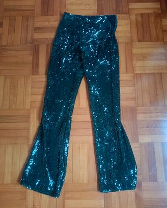 Pantaloni a zampa di paillettes Zara 