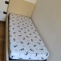 letto singolo con contenitore in similpelle 