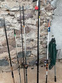 Canne da pesca trota lago