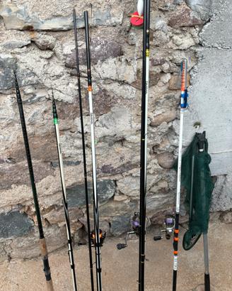 Canne da pesca trota lago