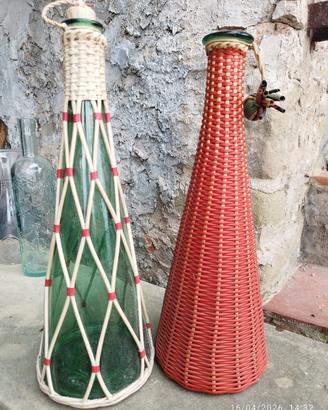 bottiglie vintage impagliate 