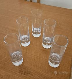 Set 5 bicchieri tumbler alti con bolla fondo