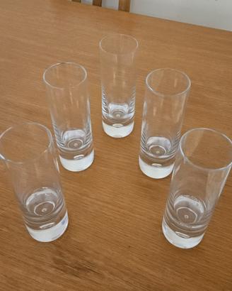 Set 5 bicchieri tumbler alti con bolla fondo