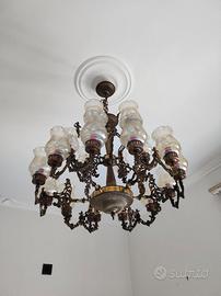 Lampadario vintage con 18 luci