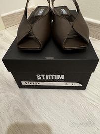 Slingback punta quadrata testa di moro
