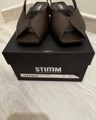 Slingback punta quadrata testa di moro