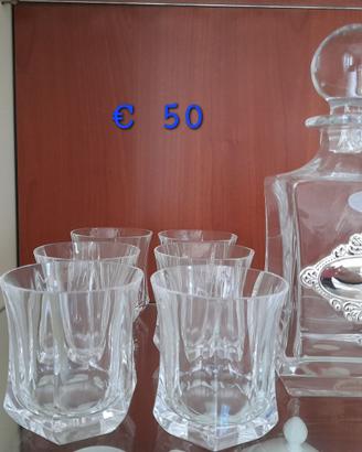 Bicchieri brandy cristallo + bottiglia cristallo