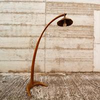 lampada ad arco in legno antichità vintage