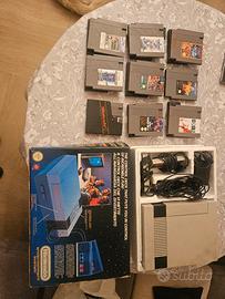 Nintendo NES Scatola + 2 Controller + 9 Giochi