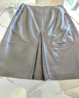 Gonna  longuette in vera pelle 