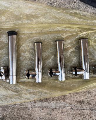 n.  6 portacanne da battagliola in acciaio Inox