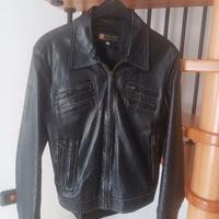 Giacca vera pelle nera tg.44 lav. artigianale