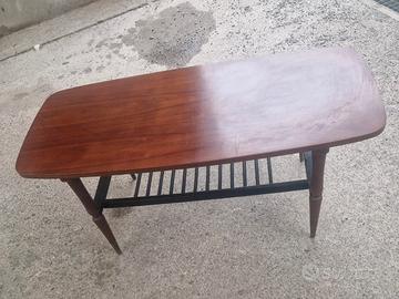 Tavolino Portariviste Design anni '50 Legno Ottone