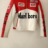 Giubbotto Marlboro XL in pelle + protezioni