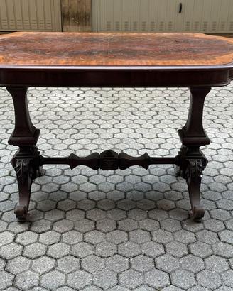 Tavolo da salotto vero vintage a medaglione