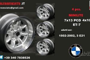 Cerchi minilite 7x13 4x100 et-7 bmw 1502 2002 E21