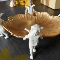 Villari -oro zecchino e putti -coppa in porcellana