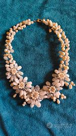 Collana alta bigiotteria perle di fiume e cristall