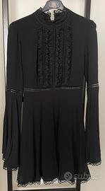 For Love & Lemons abito nero corto maniche lunghe