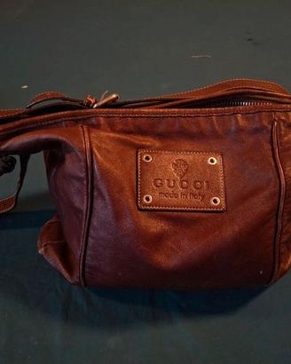 Borsa a tracolla GUCCI Vintage in Pelle Marrone