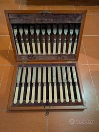 Posate argento avorio