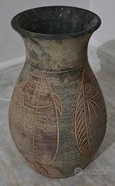 Vaso decorativo vintage - stile tribale e materico