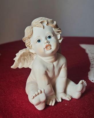 Statuetta Angioletto Cherubino Bianco in Resina Vi