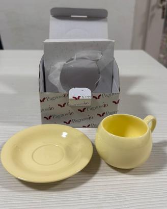 Tazzina da caffè Pagnossin gialla con piattino