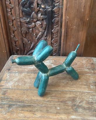 Scultura Bronzo Cane Palloncino Pop Art (30x20 cm)