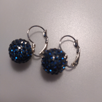 Orecchini a forma di sfera di brillantini blu