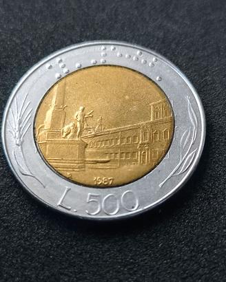 500 LIRE 1987 BIMETALLICA RARA!