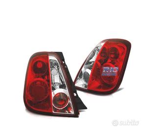 FARI PER FIAT 500 07- ROSSO BIANCO LOOK LEXUS