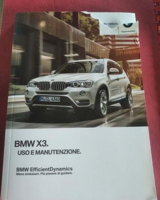 BMW X3  Libretto Manuale USO MANUTENZIONE 2017