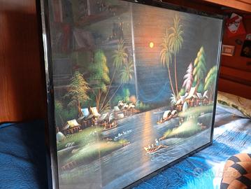 Quadro indonesiano dipinto a mano 