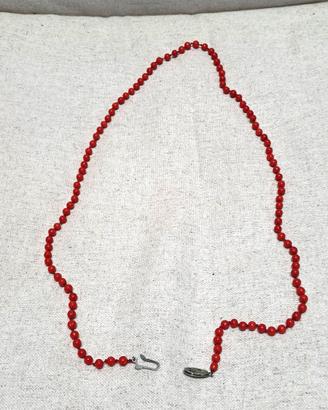 collana vintagein corallo rosso naturale 