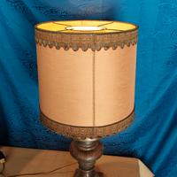 Lampada Da Tavolo Anni 50 Legno Intagliato E Lacca