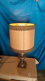 Lampada Da Tavolo Anni 50 Legno Intagliato E Lacca